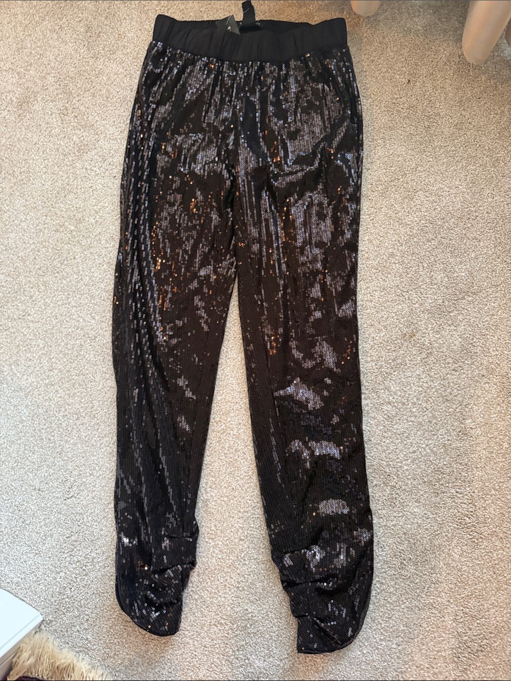White House Black Market sequined Black Joggers